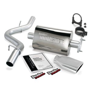 Jeep Wrangler Performance Exhaust - Single Rear Exit - Banks Power - Monster - Chrome - `04-`06